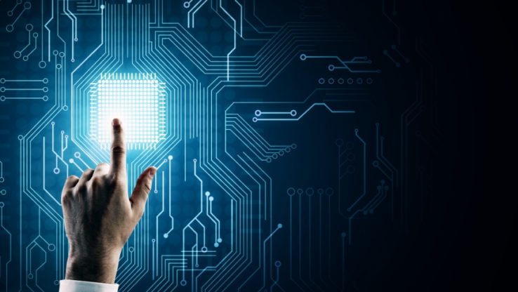 Illustration of a hand that activates electronics development