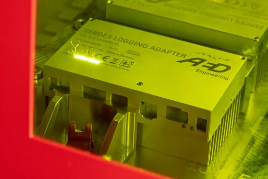 Laser engraving serdes logging adapter